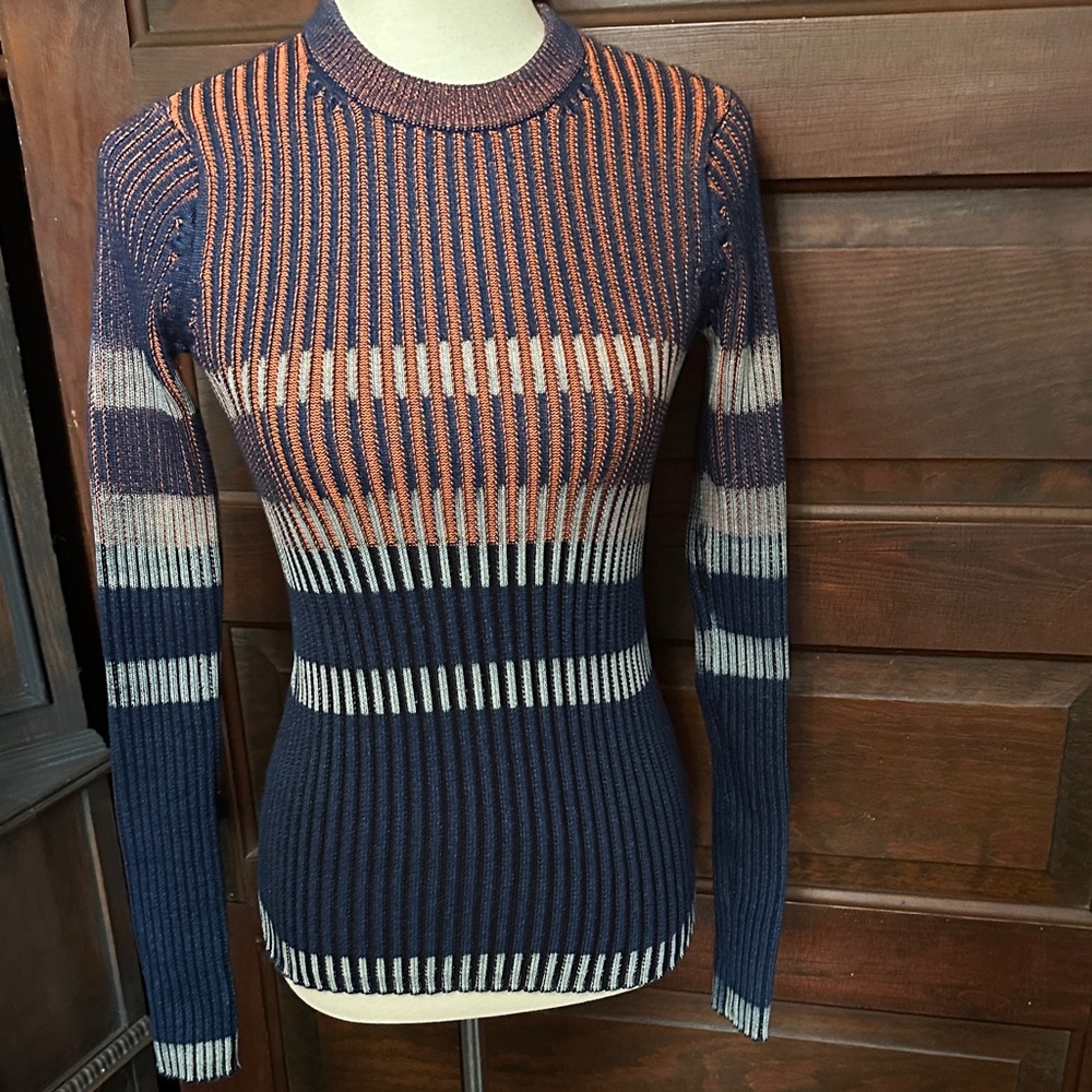 T by Alexander Wang Ribbed Striped Sweater Sz S